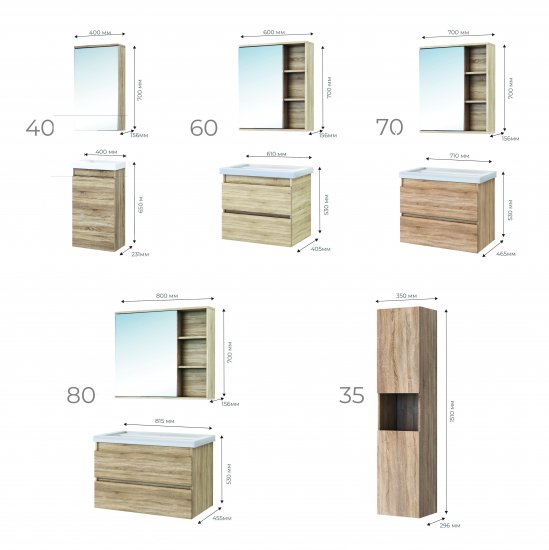 Пенал для ванной Vigo Matteo 151x35 см цвет дуб сонома