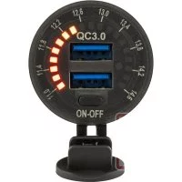Розетка usb РИФ 2 QC 3.0 с вольтметром