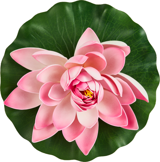 Цветок для водоема Ecotec Лотос пластик бело-розовый ø28 см