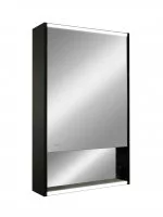 Шкаф зеркальный подвесной Line с LED-подсветкой 60x80 см цвет черный