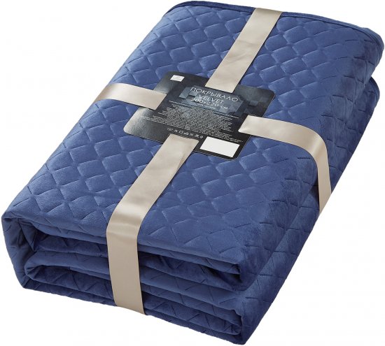 Покрывало Velvet 200x220 см полиэстер цвет синий