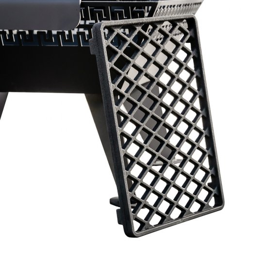 Решетка-гриль для чаши Листья 620х620 мм с чугунной вставкой стейк