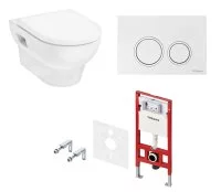 Комплект инсталляция Tece Spring S955102 с унитазом Hansgrohe GladeLake S безободковый с микролифтом клавиша цвет белый