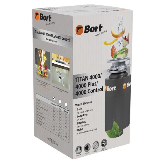 Измельчитель пищевых отходов Bort Titan 4000 390 Вт 3500 об./мин (91275769)