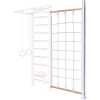Стойка с сеткой Perfetto sport Verticale in legno con rete bianco-naturale