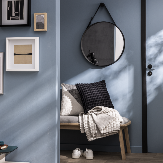 Зеркало декоративное Inspire Barbier Black круглое 57 см цвет черный