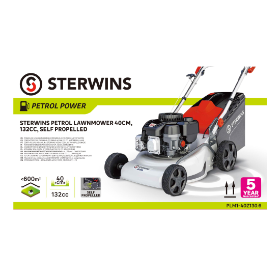Газонокосилка бензиновая самоходная Sterwins BS300 2.3 л.с. 40 см