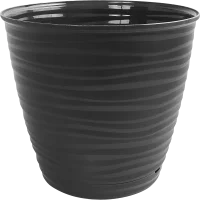 Горшок цветочный Idi Land Saffron ø14.6 h13.5 см v1.5 л пластик черный
