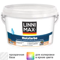 Краска фасадная Linnimax Holzfarbe моющаяся матовая прозрачная база 3 1.18 л