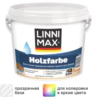 Краска фасадная Linnimax Holzfarbe моющаяся матовая прозрачная база 3 2.35 л
