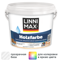 Краска фасадная Linnimax Holzfarbe моющаяся матовая прозрачная база 3 2.35 л