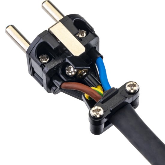 Вилка штепсельная Düwi с заземлением IP44 черная