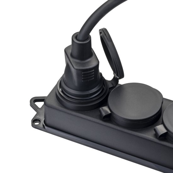 Вилка штепсельная Düwi с заземлением IP44 черная