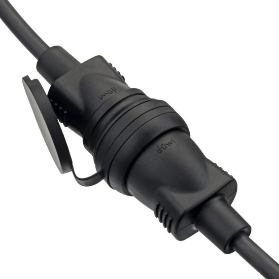 Розетка штепсельная Düwi одинарная с заземлением IP44 черная