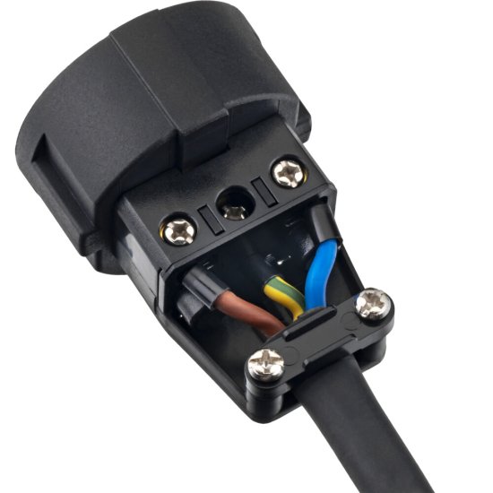 Розетка штепсельная Düwi одинарная с заземлением IP44 черная