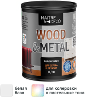 Краска универсальная Maitre Deco Wood&Metal цвет белый 0.9 л
