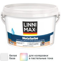 Краска фасадная Linnimax Holzfarbe моющаяся матовая цвет белый база 1 1.25 л