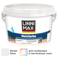 Краска фасадная Linnimax Holzfarbe моющаяся матовая цвет белый база 1 1.25 л