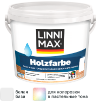 Краска фасадная Linnimax Holzfarbe моющаяся матовая цвет белый база 1 2.5 л