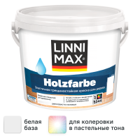Краска фасадная Linnimax Holzfarbe моющаяся матовая цвет белый база 1 2.5 л