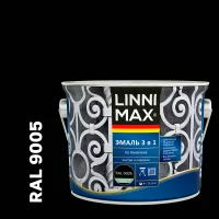 Грунт-эмаль по ржавчине 3 в 1 Linnimax цвет черный полуматовый 2.5 л