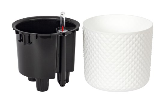 Кашпо для цветов Фасет ø18 h16.5 см v3.5 л с автополивом полипропилен белый