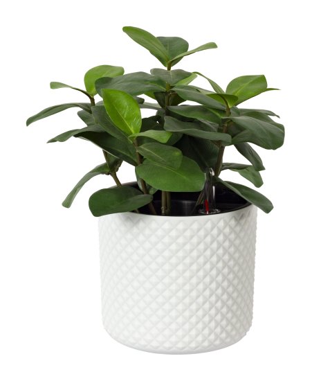 Кашпо для цветов Фасет ø18 h16.5 см v3.5 л с автополивом полипропилен белый