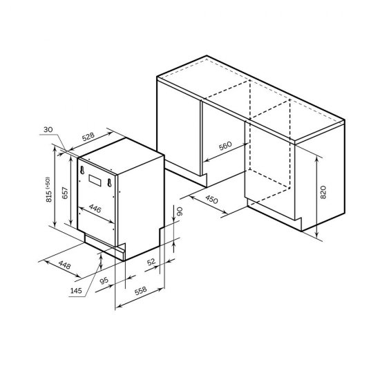 Посудомоечная машина встраиваемая Lex PM 4573 B 45 см (CHMI000306)