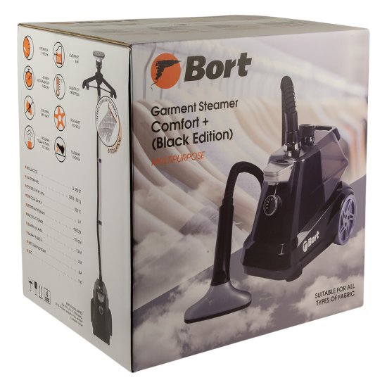 Отпариватель вертикальный Bort Comfort+ Black Edition 2350 Вт 3 л черный