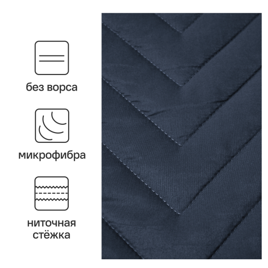 Покрывало Nicolosi 240x200 см микрофибра цвет черно-синий Nemo 1