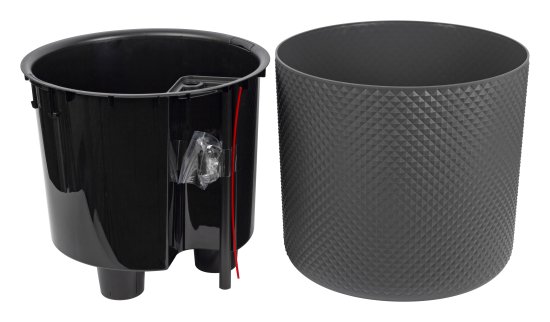 Кашпо для цветов Фасет ø36 h33 см v29 л с автополивом полипропилен графитовый