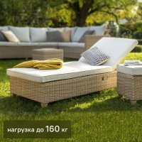 Шезлонг Naterial Medena 200x69x94 см алюминий/искусственный ротанг бежевый