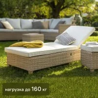 Шезлонг Naterial Medena 200x69x94 см алюминий/искусственный ротанг бежевый
