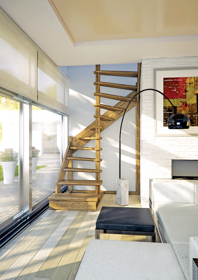 Лестница поворотная 180° ЛЕС-01 универсальная