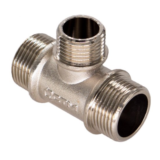 Тройник переходной СТМ 3/4 НР(ш) х 1/2 НР(ш) х 3/4 НР(ш) латунный