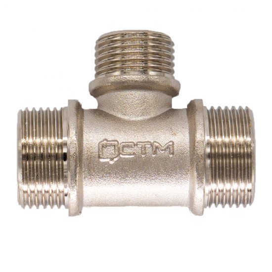 Тройник переходной СТМ 3/4 НР(ш) х 1/2 НР(ш) х 3/4 НР(ш) латунный