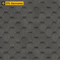 Гибкая черепица Dacha Rustic серый 3 м²