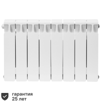 Радиатор секционный Rifar Monolit 350/100 биметалл 8 секций нижнее левое подключение цвет белый