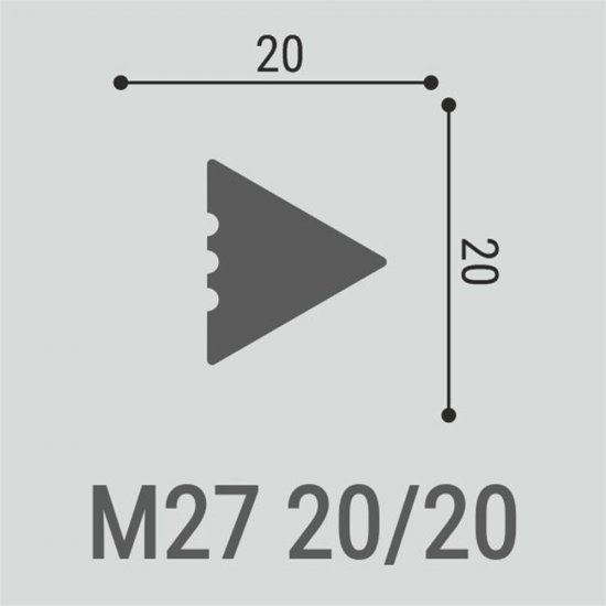 Молдинг из экополимера ударопрочный 20х20х2000 мм под покраску Bello Deco XPS M 27 белый