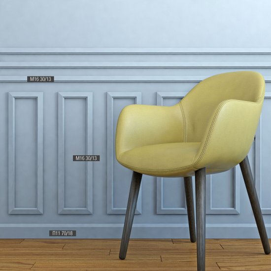 Молдинг из экополимера ударопрочный 30х13х2000 мм под покраску Bello Deco XPS M 16 белый