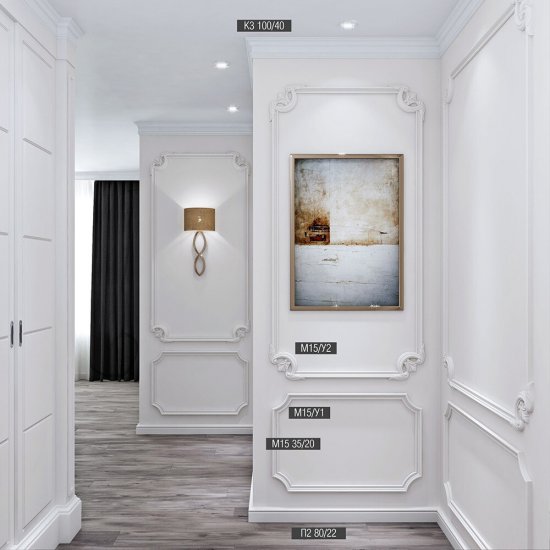 Молдинг из экополимера ударопрочный 35х20х2000 мм под покраску Bello Deco XPS M 15 белый