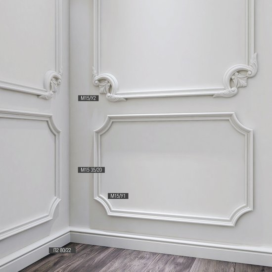 Молдинг из экополимера ударопрочный 35х20х2000 мм под покраску Bello Deco XPS M 15 белый