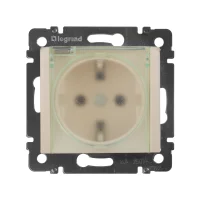 Розетка с заземлением IP44 - Legrand Valena - со шторками с защитной крышкой 16А 250В винтовые зажимы - слоновая кость