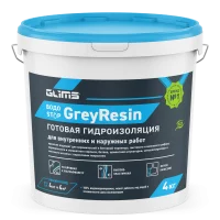 Гидроизоляция эластичная Glims Greyresin для наружных работ 4 кг