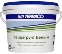 Грунтовка для внутренних и наружных работ Terraco Террагрунт белый 5 кг