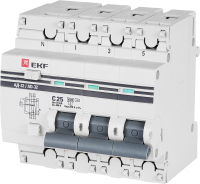 Дифференциальный автомат EKF АД-32 3P N C25 А 30 мА 4.5 кА АС