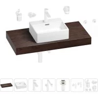 Комплект мебели для ванной комнаты с раковиной Wellsee Genuine Tree