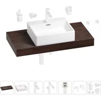 Комплект мебели для ванной комнаты с раковиной Wellsee Genuine Tree
