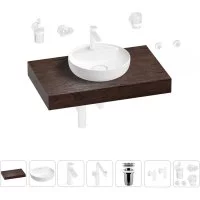 Комплект мебели для ванной комнаты с раковиной Wellsee Genuine Tree
