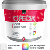 Краска для стен и потолков Ореол моющаяся глубокоматовая прозрачная база С 2 кг